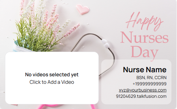 Wish a nurse, “Happy Nurses Day,” with a video email from Talk Fusion.