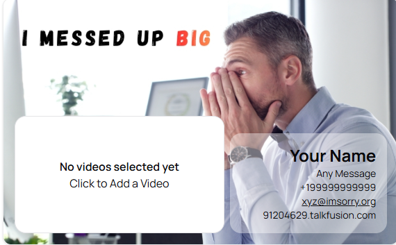 Send a I’m Sorry Video Email Message With Talk Fusion’s Video Email Templates